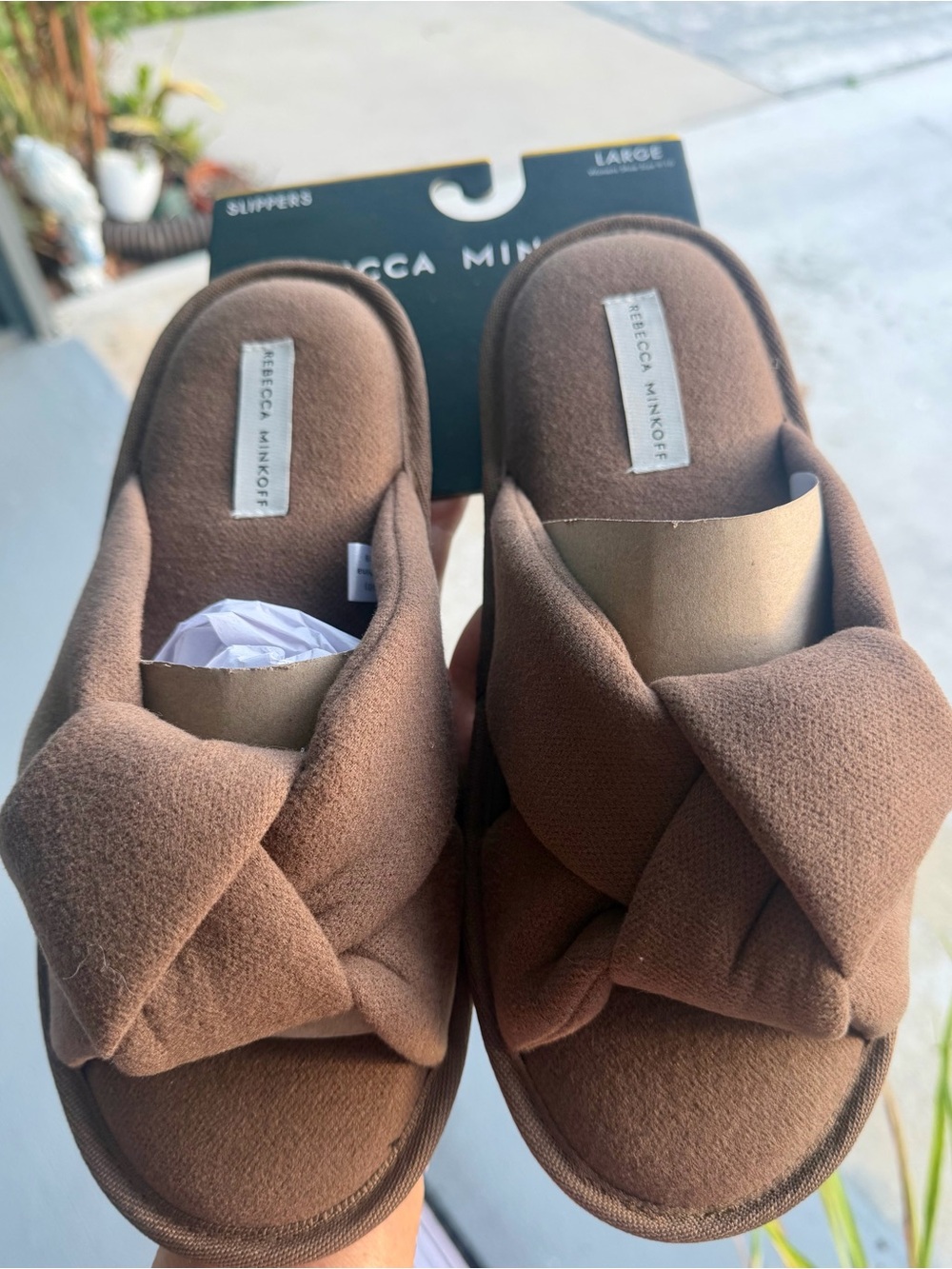 REBECCA MINKOFF Knotted Slide Slippers in Brown (L) 9-10 - Picture 6 of 9